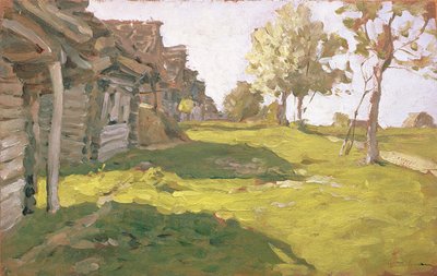 Sunlit Day. A Small Village by Isaak Ilyich Levitan